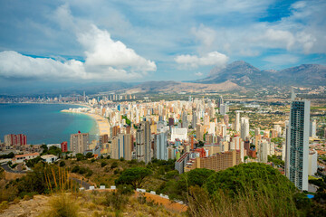 Sticker - Benidorm, Spain. View over the beach	