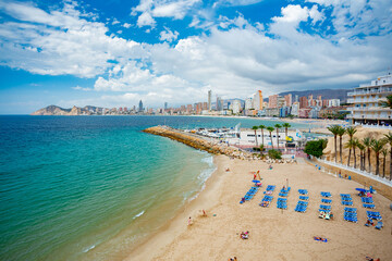 Poster - Benidorm, Spain. View over the beach	