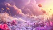 A dreamy and ethereal 3D landscape showcasing the benefits of a plant-based diet  AI generated illustration