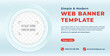 Simple modern light blue web banner template with circle frame for your photo