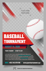 Sticker - Baseball tournament poster template with ball