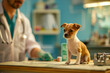 Puppy being examined by veterinarian