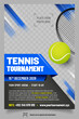 Tennis poster template with racket and ball