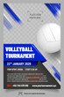 Volleyball tournament poster template with ball