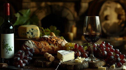 Wall Mural - still life with wine