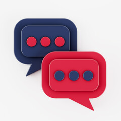Leinwandbilder - Abstract Speech Bubble Icons. 3d Rendering
