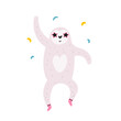 Vector illustration of a sloth dancing in disco glasses and cool socks.
