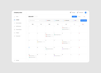 Wall Mural - company meeting schedule calendar ui design