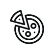Italian pizza isolated icon, margarita pizza vector symbol with editable stroke