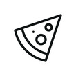 Pizza slice isolated icon, pepperoni pizza vector symbol with editable stroke