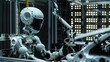 Advanced Humanoid Robot in a Tech Lab