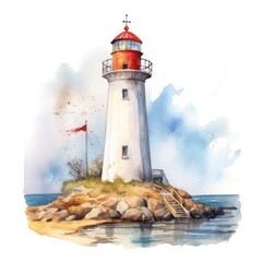 Wall Mural - lighthouse on the coast