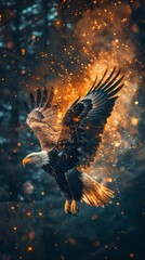 Sticker - A beautiful graphic of the mighty eagle for background wallpaper