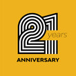 21 years retro anniversary vector illustration template design