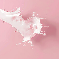 Wall Mural - splashes of white paint on a pink background
