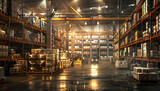 Fototapeta  - tariffs and Shelves: The Trade Dynamics of a Warehouse