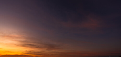 Sticker - Sunset sky clouds in the evening on twilight with orange sunlight, Dusk sky backgrounds 