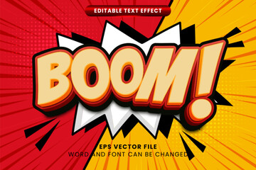 Wall Mural - comic funny text effect. cartoon 3d editable vector text style