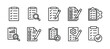 © Vilogsign - Evaluation thin line icon set. Containing checklist, review, quality, survey, analysis, document, business management data, inspection, statistic, inspecting, statement, report, test vector