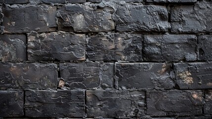 Wall Mural - Gray grey anthracite rustic brick wall brickwork stonework masonry texture background