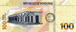 Vector reverse high poly pixel mosaic banknote of Honduras. Denominations of bill 100 lempiras 2022. Game money of flyer. Part 2