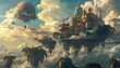 Exploring a Fantastical Floating Island Realm in the Clouds
