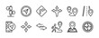 © Vilogsign - Arrow direction thin line icon set. Containing three way, traffic board, navigation, compass, GPS, signpost, road, map pin, guide, crossroad, pointer, intersection, tracking, journey, junction vector