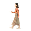 © metamorworks - Full body photo of a walking white woman. Full body photo PNG with transparent background precisely cut out with clipping path.