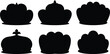 Black crown icons. Crown design Set. Crown symbol collection. Vector illustration
