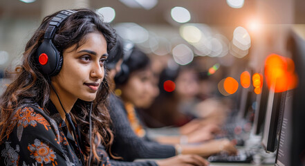 Young Indian Software Engineers Collaborate on Fintech Project in Contemporary Workspace