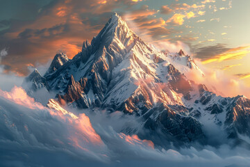 a mountain with a cloudy sky in the background
