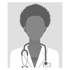 Wall Mural - doctor avatar icon. Medicine professional and medical staff icon vector illustration Default placeholder doctor portrait photo avatar on grey background. grayscale health worker icon