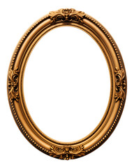 Antique frame in gold for composition 3D rendering