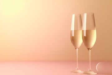 Canvas Print - two glasses of champagne made by midjourney