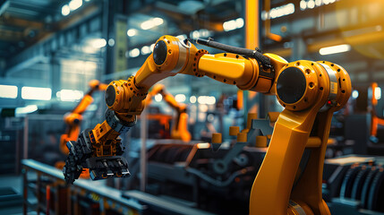 Wall Mural - xai smart industry robot arms for digital factory production technology showing automation manufactu