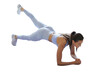 Beautiful fitness woman doing a plank exercise on a transparent background. Healthy lifestyle. 