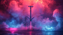 Colorful Hookah Surrounded By Vibrant Smoke