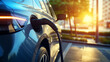 EV charging station for electric car in concept of green energy