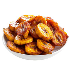 Delicious Aloko Fried plantains Isolated On White Background