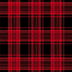 Wall Mural - a red and black plaid pattern with a black background