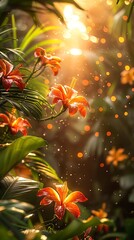Wall Mural - generative ai : the lush tropical forest in the fall