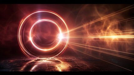 Leinwandbilder - Generative AI : Ring light, radiating light, solid color background