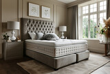 Fototapeta Perspektywa 3d - Modern Bedroom with divan bed and mattress 