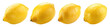 Collection of yellow lemons presented on a transparent PNG background