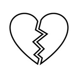Fototapeta  - Broken heart or divorce icon. Heartbreak.