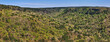 Panoramic view of Petit Jean State Park in Arkansas looking East up the valley toward the Mather Lodge in the distance