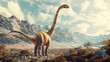 Brachiosaurus was a sauropod dinosaur, one of the largest. Brachiosaurus dinosaur in the nature, It lived in during the late Jurassic period