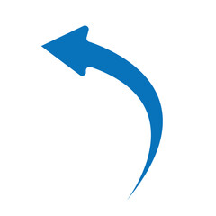 Wall Mural - Blue Arrow icon. blue arrow icon on white background. flat style. arrow icon for your web site design, logo, app, UI. curved arrow sign. Vector illustration. Eps file 532.