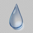 Translucent Dripping Water Droplet, Dew Or Tear. Isolated 3d Vector Graphic, Portraying A Flowing Aqua Bubble Or Droplet