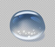Transparent Water Droplet, Dew Or Tear 3d Vector Graphic Element, Representing Isolated Aqua Bubble Or Droplet